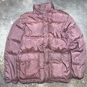 Vintage Pioneer Sportswear Goose-Down Puffer Jacket Burgundy USA Made